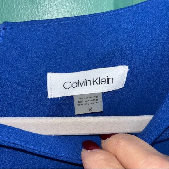 Calvin Klein size 16 Bright Blue Midi Sheath Dress - Picture 3 of 5